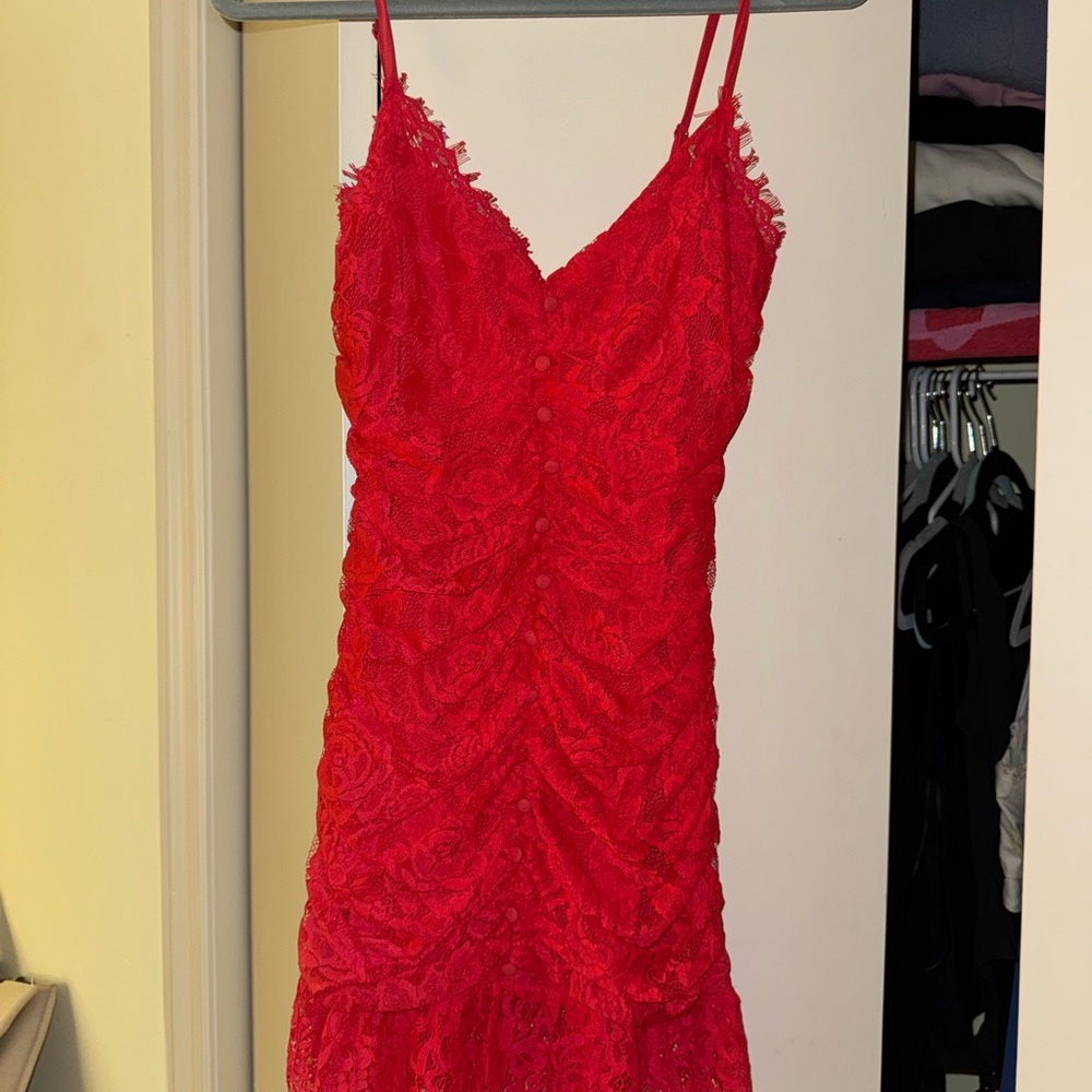 Red Lace For Love and Lemons Dress